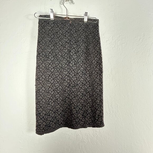 Raquel Allegra Womens Black Floral Lace Pencil Skirt Size 0 Knee Length Office - Picture 2 of 9